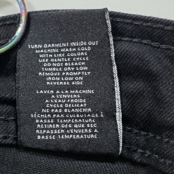 Oat New York Jean Women 18W Black Wide Leg High Rise Raw Hem Stretch GrungeGoth - Picture 13 of 16